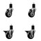 Service Caster 3.5'' Black Poly Wheel Swivel 1-3/4'' Expanding Stem Caster Set 2 Brakes, 4PK SCC-EX20S3514-PPUB-BLK-2-PLB-2-134 - alternate 1